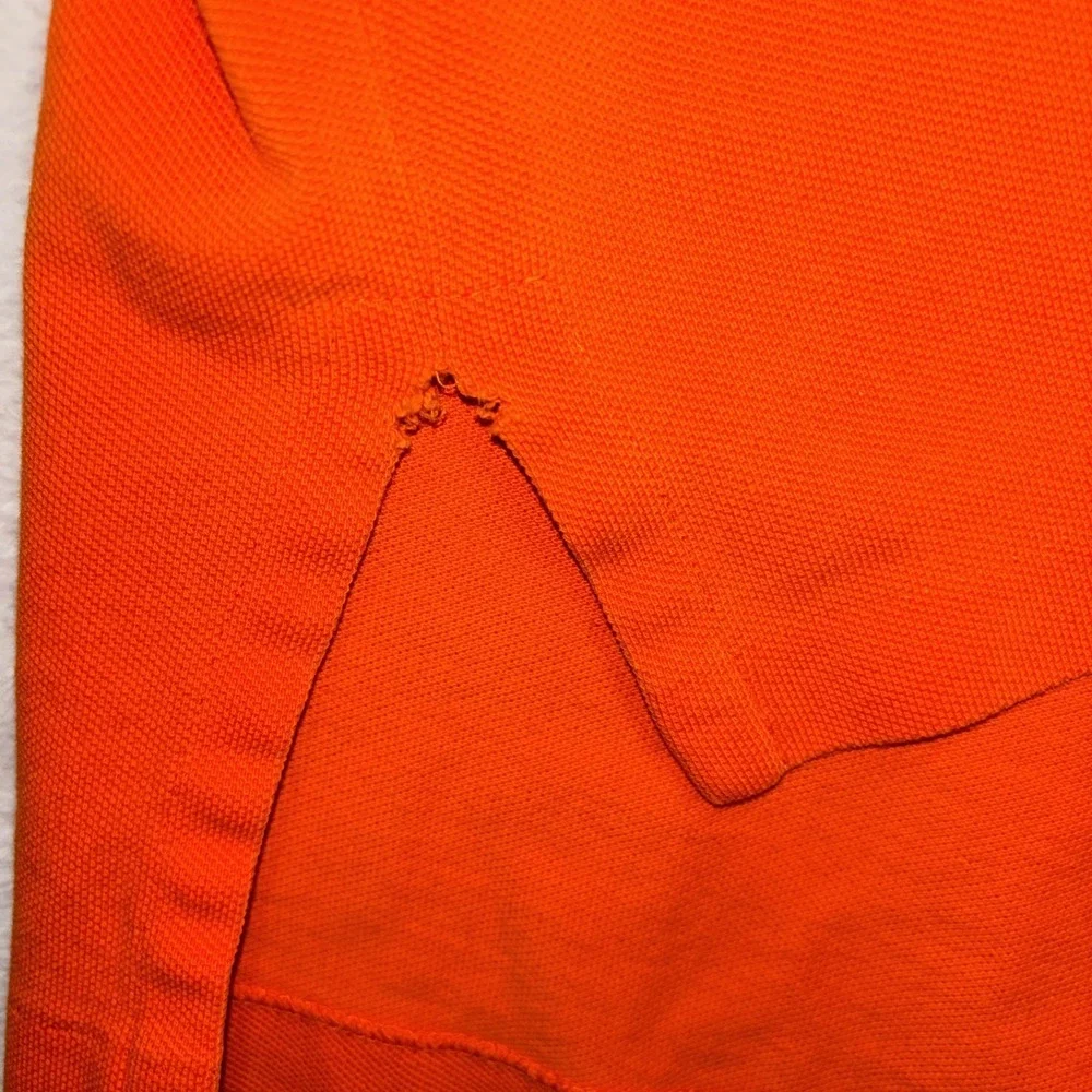 Vintage 90s Y2K Polo Ralph Lauren XL Orange Green Pony Polo Shirt Preppy Worn